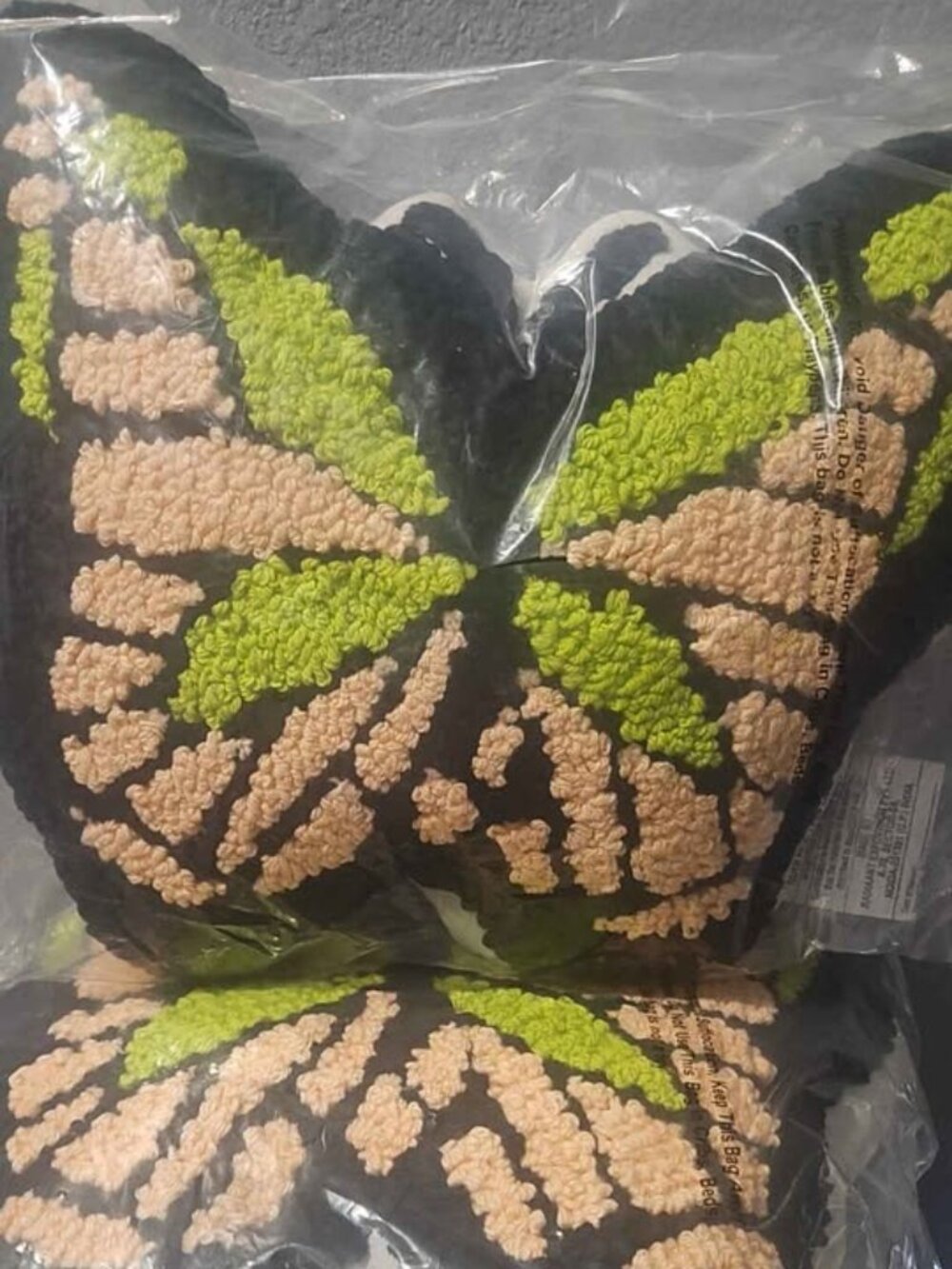 teen home Butterfly Shape Decorative Pillow 18x17in NEW Set of 2
